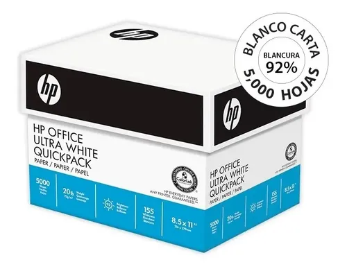 Caja de hojas blancas tamaño carta HP C/5000
