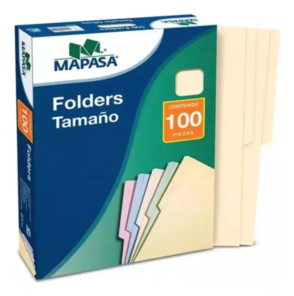 Caja de folder crema tamaño carta C/100 piezas